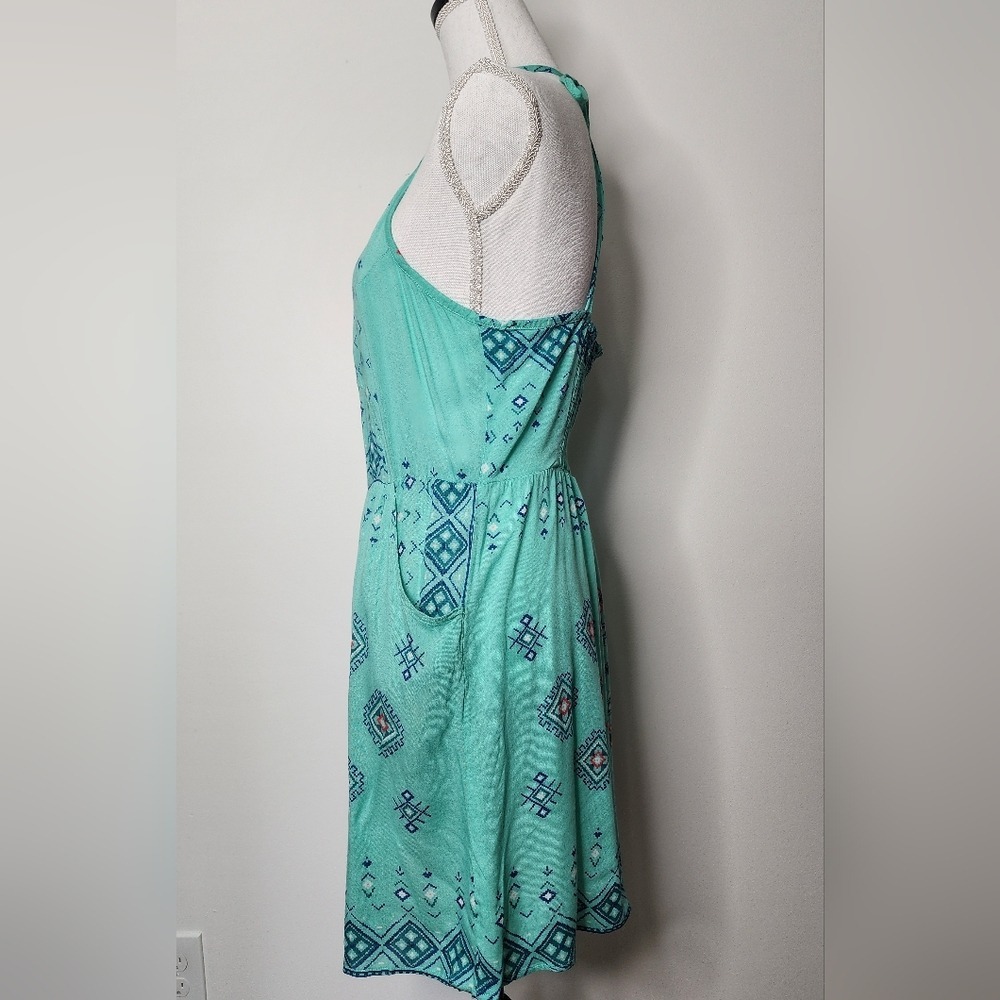 Women's Smocked back Dress Aztec Print Beach‎ Cover up Dress - Picture 6 of 8